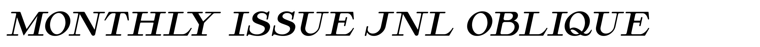 Monthly Issue JNL Oblique